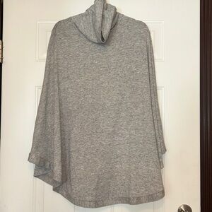 Poof! Made With Love Gray Knit Turtleneck Poncho Top SM Oversized Loose Knit